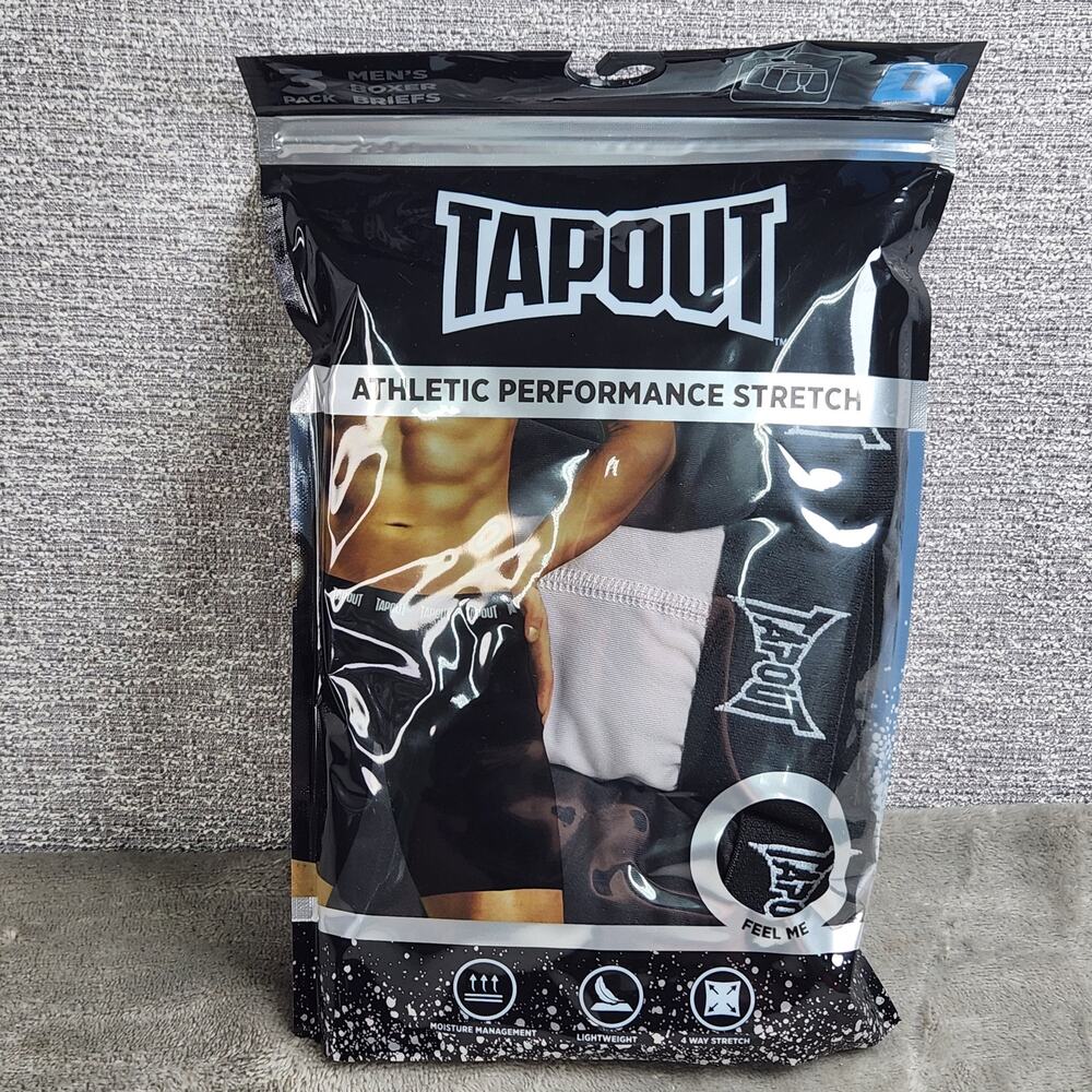 Tapout Athletic Performance Stretch Mens 3 Pack Boxer Briefs Size Large